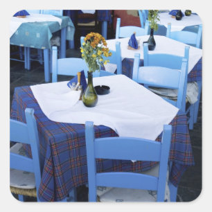 Greek Island of Crete and old town of Chania Square Sticker