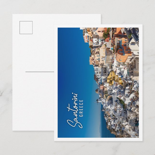 Greek island of Santorini amazing travel panorama  Postcard (Front/Back)