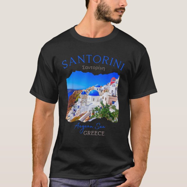 Greek Island Santorini Greece Greek Village  T-Shirt (Front)