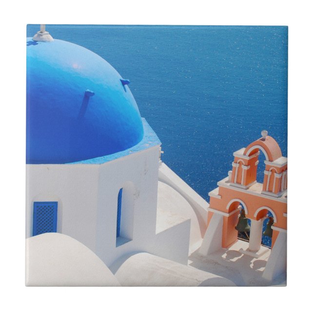Greek Island Santorini Tile (Front)