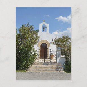 Greek Island White Church Postcard