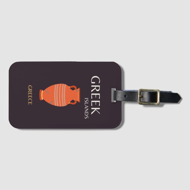Greek Islands, Greece, Travel, Preppy Luggage Tag (Front Horizontal)