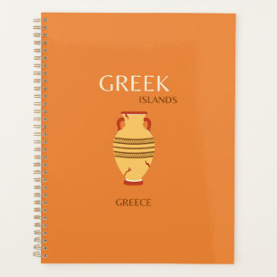 Greek Islands, Greece, Travel, Preppy, Orange Planner