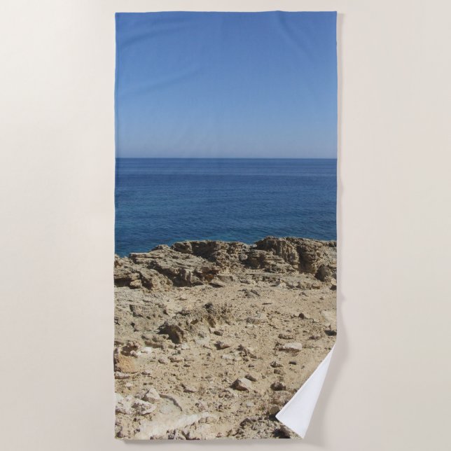 Greek Islands Mediterranean Landscape Beach Towel (Front)