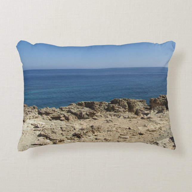 Greek Islands Mediterranean Landscape Decorative Cushion (Front)