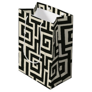 Greek Key Black Medium Gift Bag