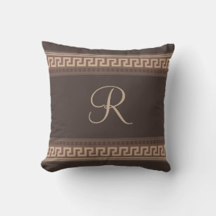 Greek key border cushion