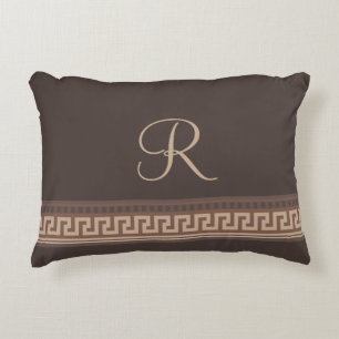Greek key border decorative cushion
