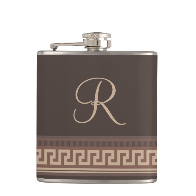 Greek key border hip flask (Front)