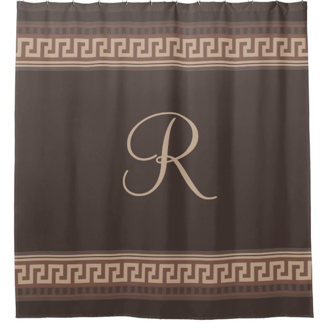 Greek key border shower curtain (Front)