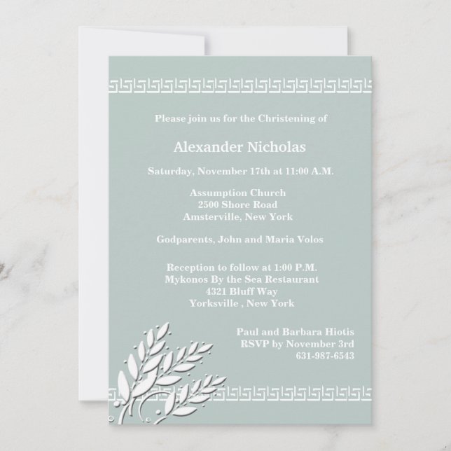 Greek Key Borders (Choose Your Colour) Invitation (Front)
