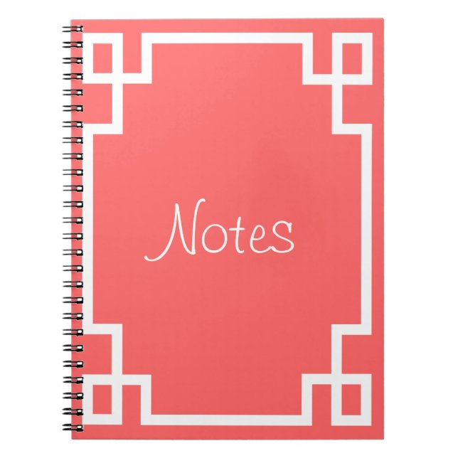 Greek Key (Change to any colour!) Notebook (Front)