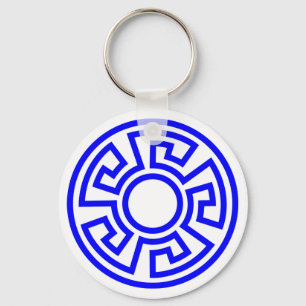 Greek Key Circle Key Ring