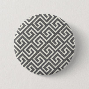 Greek Key Classic Square Swirl Pattern 6 Cm Round Badge