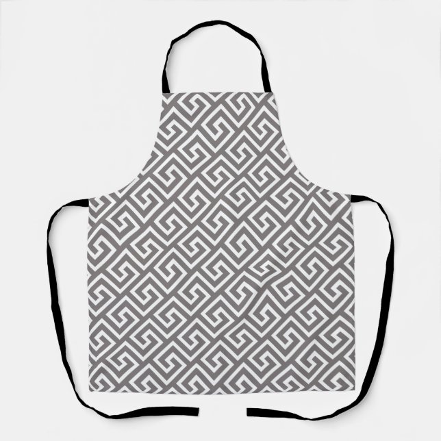 Greek Key Classic Square Swirl Pattern Apron (Front)