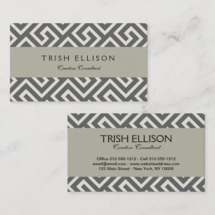 Greek Key Classic Square Swirl Pattern Business Card