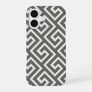 Greek Key Classic Square Swirl Pattern iPhone 16 Case