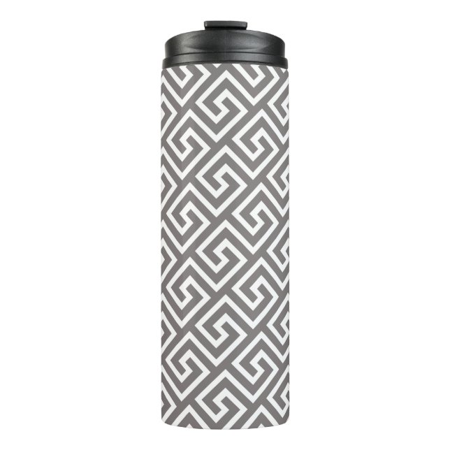 Greek Key Classic Square Swirl Pattern Thermal Tumbler (Front)