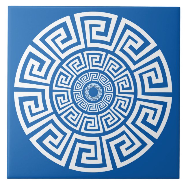 Greek Key Design Ceramic Tile (Front)