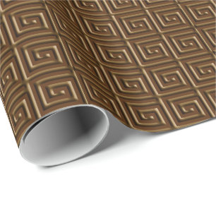 Greek Key design - dark chocolate Wrapping Paper