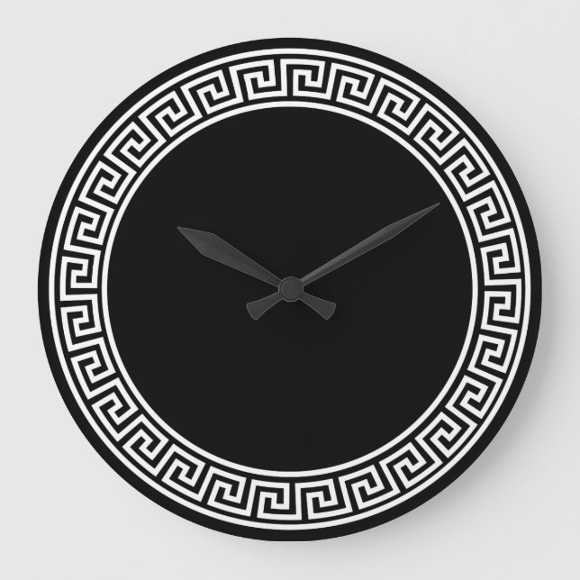 Greek Key Design Large Clock (Front)
