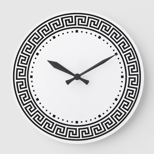 Greek Key Design Large Clock (Front)