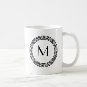 Greek Key Design Monogram Coffee Mug