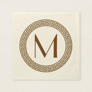 Greek Key Design Monogram Napkin