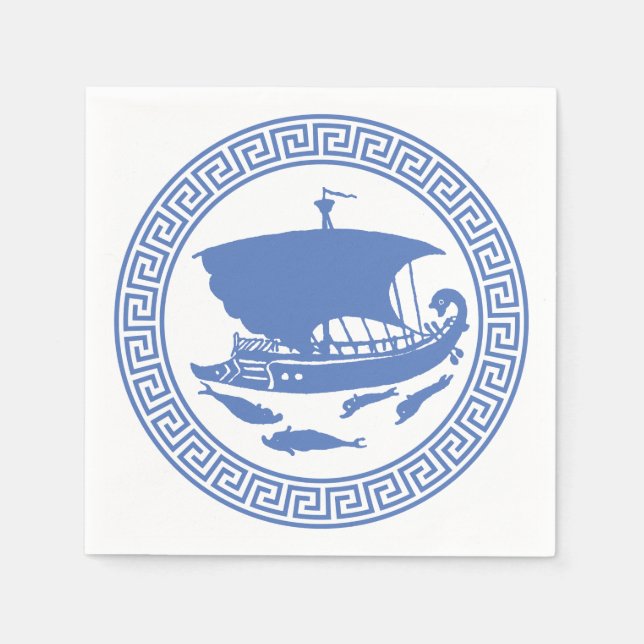 Greek Key Design Napkin (Front)