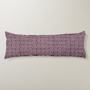 Greek Key design - pink and black Body Cushion