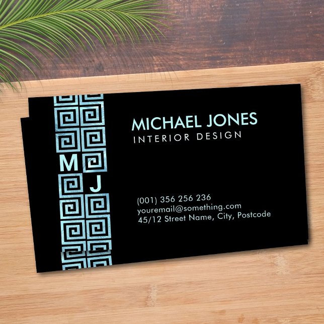 Greek Key  - Greek meander Monogram  Business Card (Creator Uploaded)
