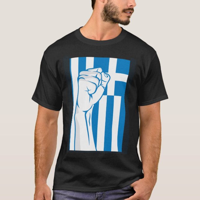 Greek Key Greek Pride OPA Hellas Greece Greek Flag T-Shirt (Front)