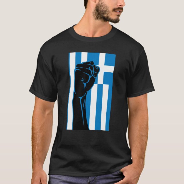 Greek Key Greek Pride OPA Hellas Greece Greek Flag T-Shirt (Front)
