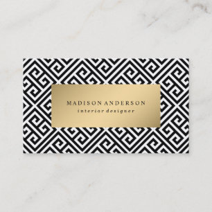 Greek Key in Gold Business Cards