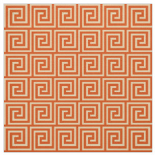 Greek Key, mandarin orange Fabric
