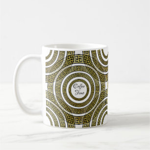 Greek Key Meander in Geometric Symmetry Artdeco Coffee Mug