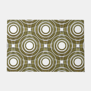 Greek Key Meander in Geometric Symmetry Artdeco Doormat