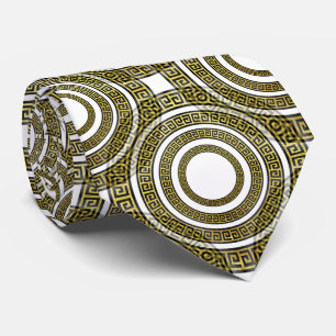 Greek Key Meander in Geometric Symmetry Artdeco Il Tie