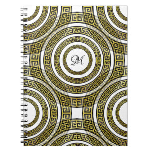 Greek Key Meander in Geometric Symmetry Artdeco Notebook