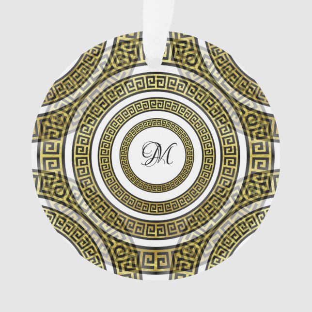 Greek Key Meander in Geometric Symmetry Artdeco Ornament (Front)