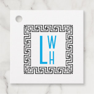 Greek Key Monogram Gift Tag