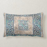 Greek Key Ornament -Abalone and gold Lumbar Cushion<br><div class="desc">Greek Key Ornament - Greek Meander -Abalone and gold</div>