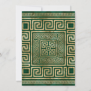 Greek Key Ornament - Greek Meander - Malachite Gre Holiday Card