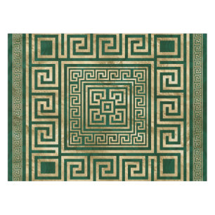 Greek Key Ornament - Greek Meander - Malachite Gre Tablecloth