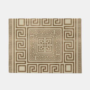 Greek Key Ornament - Greek Meander - Pastel Gold Doormat