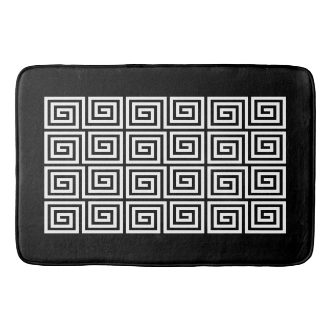 Greek Key Pattern Bath Mat (Front)