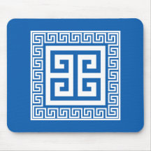 Greek Key Pattern Blue And White Design