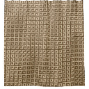 Greek Key Pattern, Chocolate Brown and Tan Shower Curtain