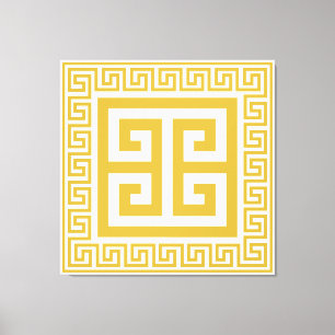 Greek Key Pattern Golden Design Canvas Print