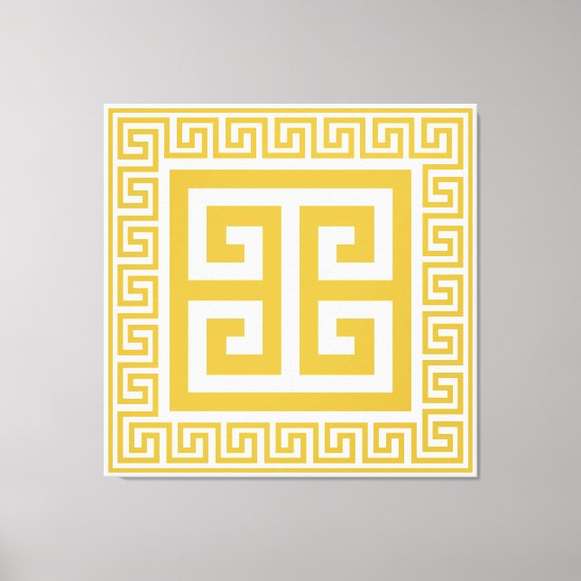 Greek Key Pattern Golden Design Canvas Print (Front)